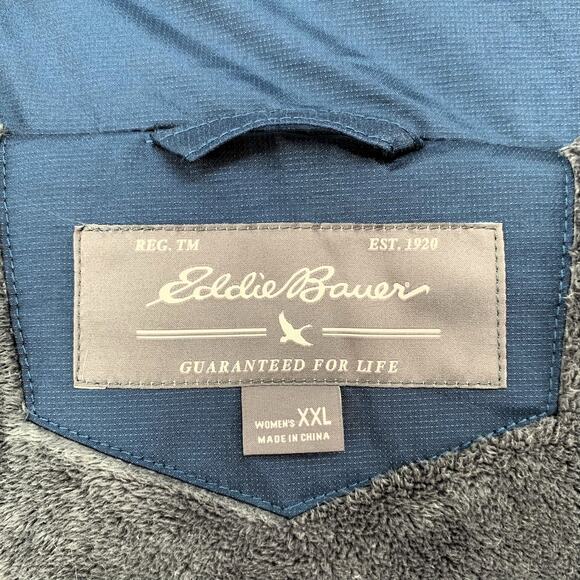 Eddie Bauer Sun Valley Down Parka Coat Women's XXL Navy Blue Puffer Hood NWOT - Picture 2 of 13